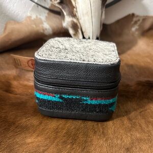 Jewelry box with hair on hide and saddle blanket